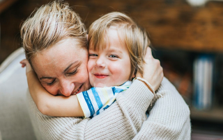 Mother And Son Hugging