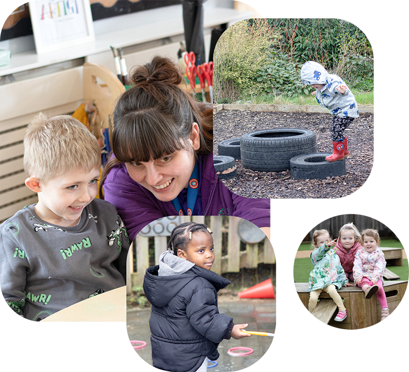 Children Playing Outdoors Collage